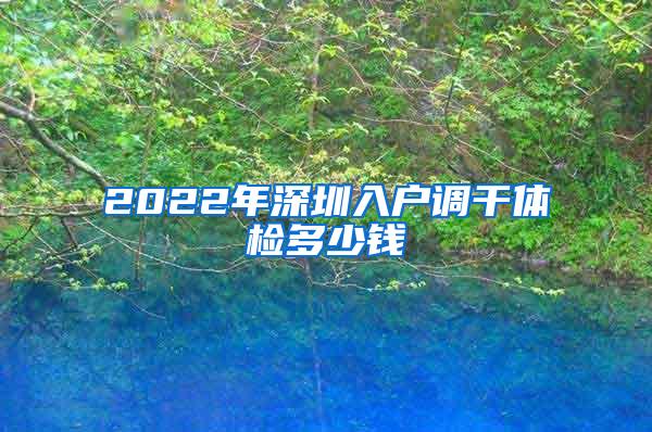 2022年深圳入户调干体检多少钱