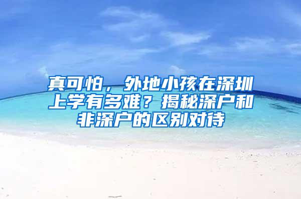 真可怕，外地小孩在深圳上学有多难？揭秘深户和非深户的区别对待