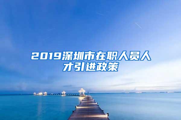 2019深圳市在职人员人才引进政策