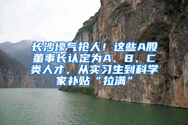 长沙壕气抢人！这些A股董事长认定为A、B、C类人才，从实习生到科学家补贴“拉满”