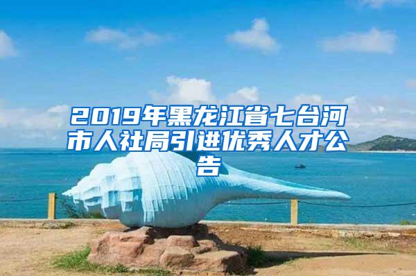 2019年黑龙江省七台河市人社局引进优秀人才公告