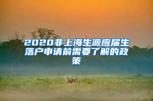 2020非上海生源应届生落户申请前需要了解的政策