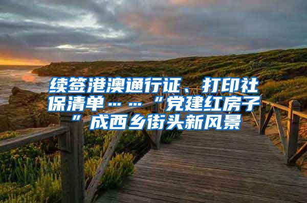 续签港澳通行证、打印社保清单……“党建红房子”成西乡街头新风景