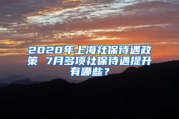 2020年上海社保待遇政策 7月多项社保待遇提升有哪些？