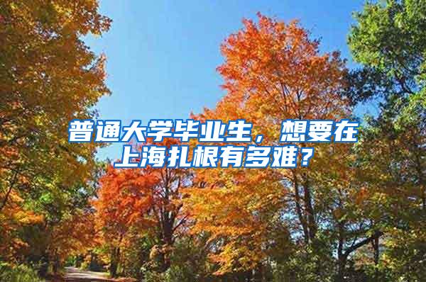 普通大学毕业生，想要在上海扎根有多难？