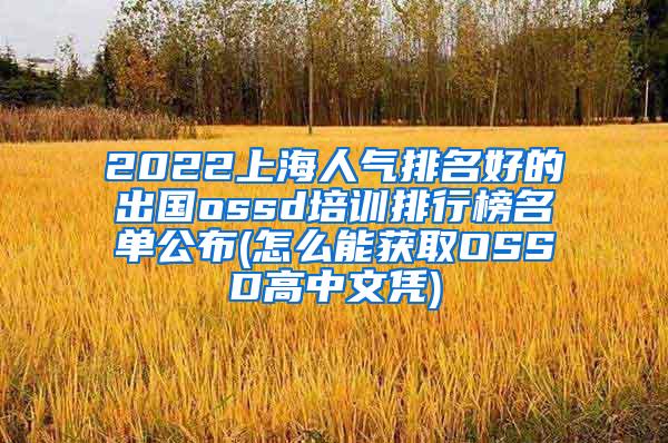 2022上海人气排名好的出国ossd培训排行榜名单公布(怎么能获取OSSD高中文凭)