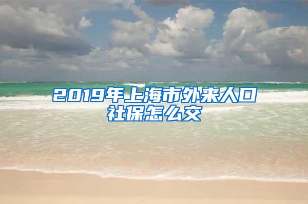 2019年上海市外来人口社保怎么交