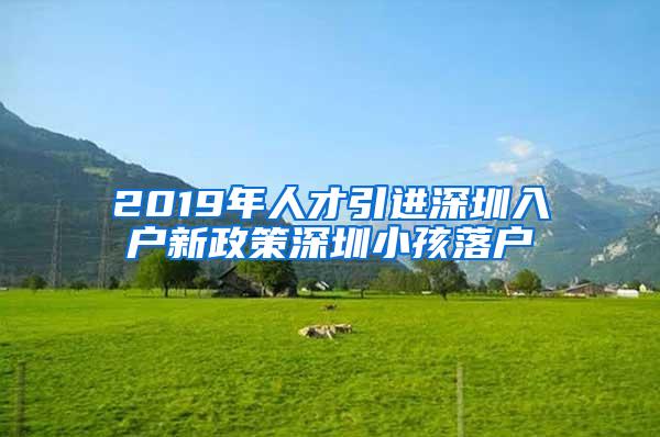 2019年人才引进深圳入户新政策深圳小孩落户