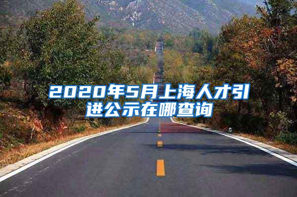 2020年5月上海人才引进公示在哪查询