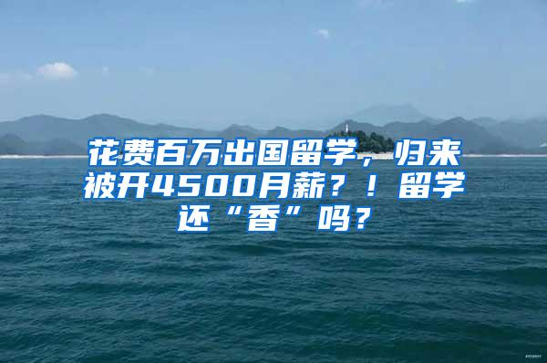 花费百万出国留学，归来被开4500月薪？！留学还“香”吗？