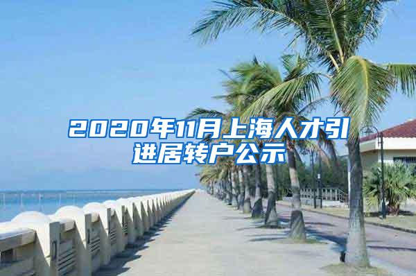 2020年11月上海人才引进居转户公示