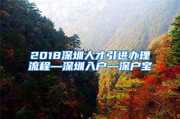 2018深圳人才引进办理流程—深圳入户—深户宝