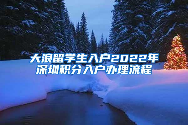 大浪留学生入户2022年深圳积分入户办理流程