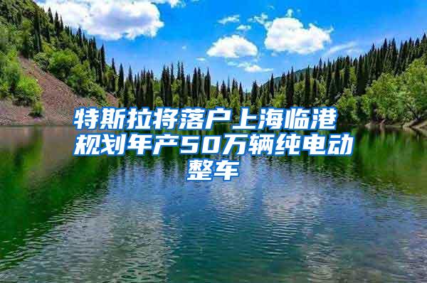 特斯拉将落户上海临港 规划年产50万辆纯电动整车