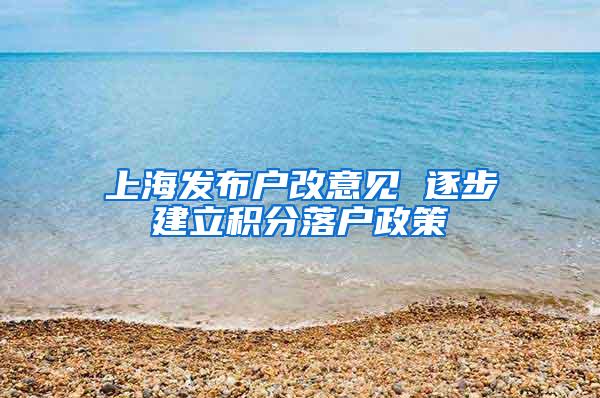 上海发布户改意见 逐步建立积分落户政策