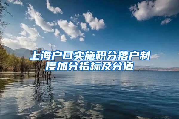 上海户口实施积分落户制度加分指标及分值