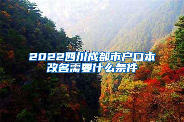 2022四川成都市户口本改名需要什么条件