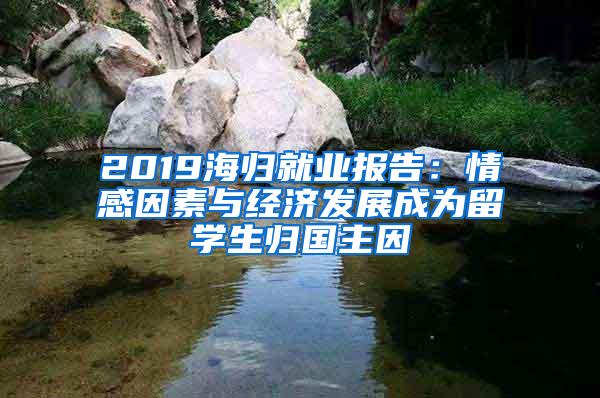 2019海归就业报告：情感因素与经济发展成为留学生归国主因