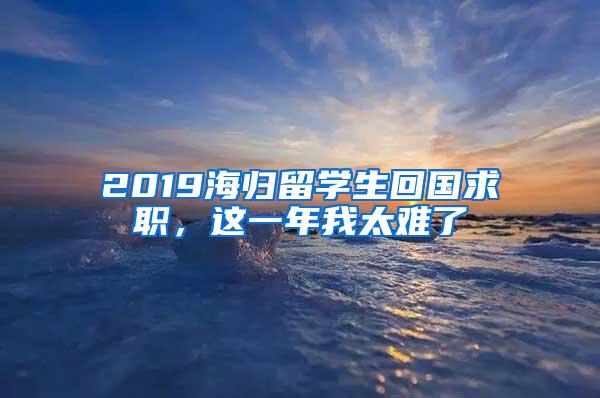 2019海归留学生回国求职，这一年我太难了