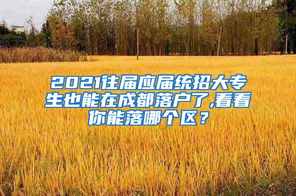 2021往届应届统招大专生也能在成都落户了,看看你能落哪个区？