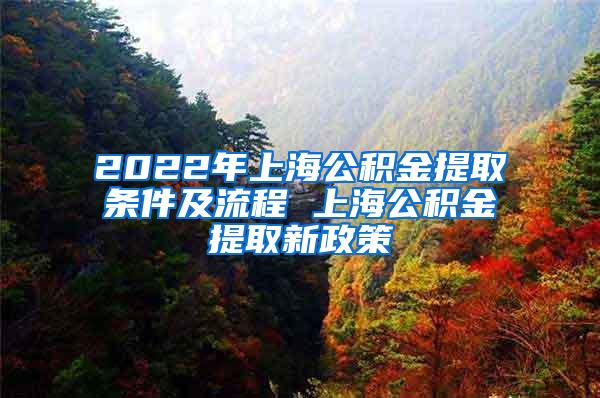 2022年上海公积金提取条件及流程 上海公积金提取新政策