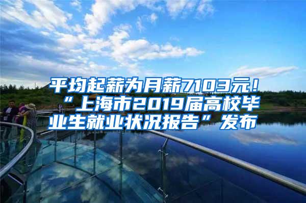 平均起薪为月薪7103元！“上海市2019届高校毕业生就业状况报告”发布