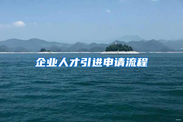 企业人才引进申请流程