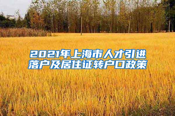 2021年上海市人才引进落户及居住证转户口政策