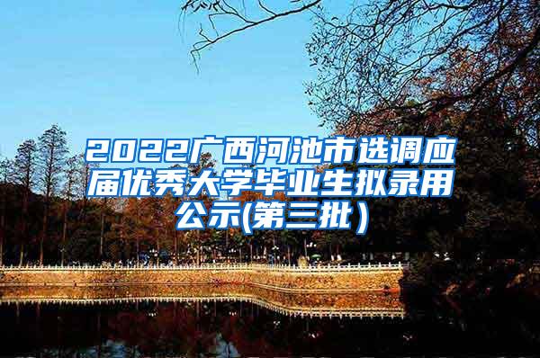 2022广西河池市选调应届优秀大学毕业生拟录用公示(第三批）