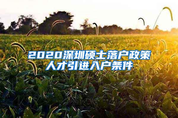 2020深圳硕士落户政策人才引进入户条件