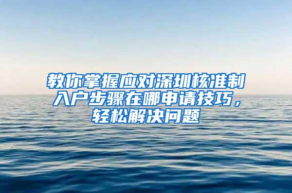 教你掌握应对深圳核准制入户步骤在哪申请技巧，轻松解决问题