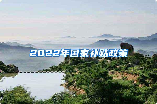 2022年国家补贴政策