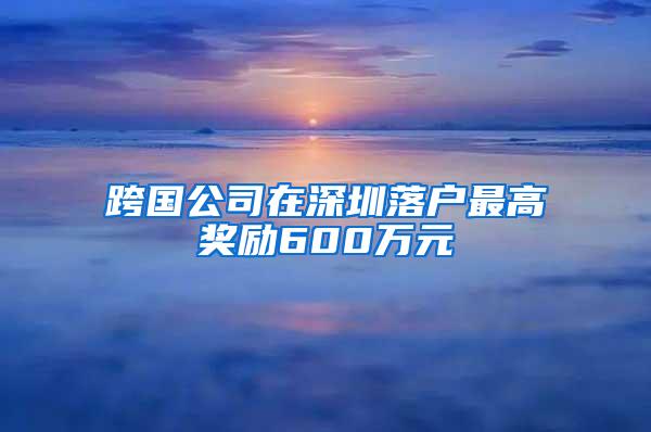 跨国公司在深圳落户最高奖励600万元