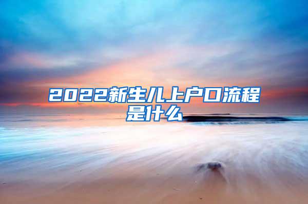 2022新生儿上户口流程是什么