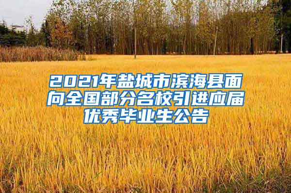 2021年盐城市滨海县面向全国部分名校引进应届优秀毕业生公告