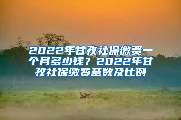 2022年甘孜社保缴费一个月多少钱？2022年甘孜社保缴费基数及比例