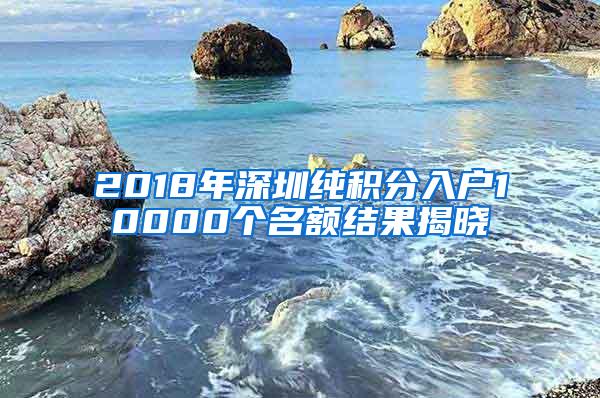 2018年深圳纯积分入户10000个名额结果揭晓