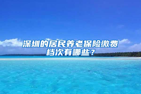 深圳的居民养老保险缴费档次有哪些？