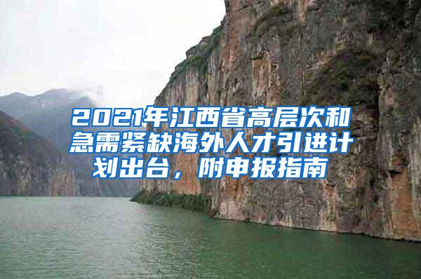 2021年江西省高层次和急需紧缺海外人才引进计划出台，附申报指南