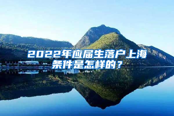 2022年应届生落户上海条件是怎样的？