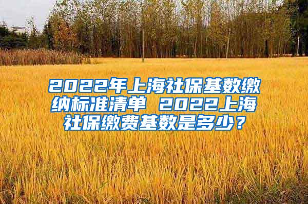 2022年上海社保基数缴纳标准清单 2022上海社保缴费基数是多少？