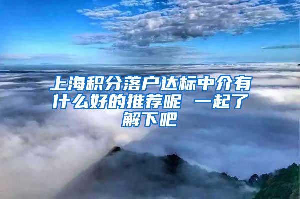 上海积分落户达标中介有什么好的推荐呢 一起了解下吧