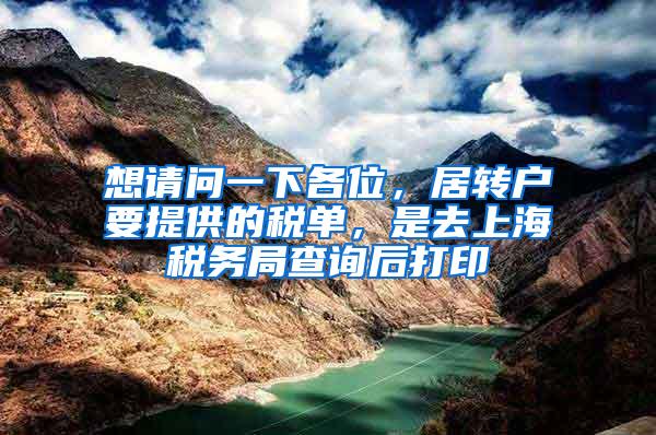 想请问一下各位，居转户要提供的税单，是去上海税务局查询后打印