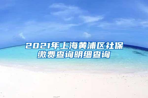 2021年上海黄浦区社保缴费查询明细查询