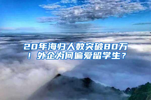 20年海归人数突破80万！外企为何偏爱留学生？