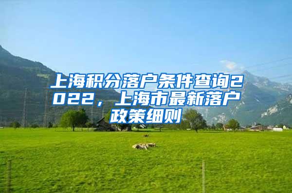 上海积分落户条件查询2022，上海市最新落户政策细则