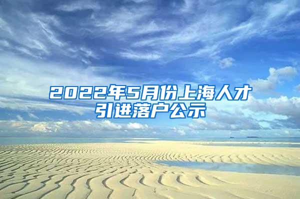 2022年5月份上海人才引进落户公示