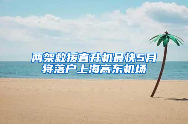 两架救援直升机最快5月将落户上海高东机场