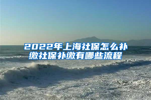 2022年上海社保怎么补缴社保补缴有哪些流程