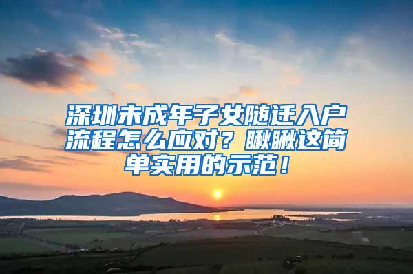 深圳未成年子女随迁入户流程怎么应对？瞅瞅这简单实用的示范！